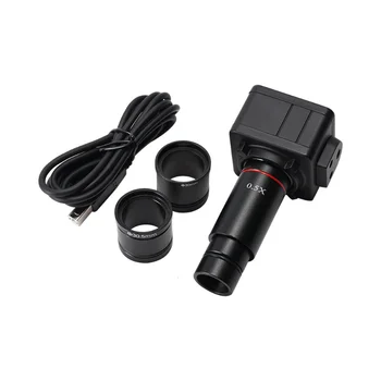 5-Мегапиксельная промышленная камера USB, Бинокулярный Стереомикроскоп с 0,5 X C-образным креплением для окуляра 23,2 мм, адаптер с кольцами 30/30,5 мм