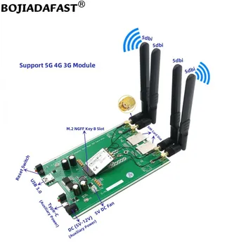 Карта Беспроводного адаптера USB 3.0 к NGFF M.2 Key-B с двумя Стандартными Слотами SIM-карт 4 Антенны Для модулей модема 5G 4G LTE GSM