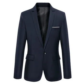 Мужской Блейзер, Черный пиджак, темно-синий Приталенный Мужской Деловой Повседневный Модный Новый весенне-летний корейский классический пиджак