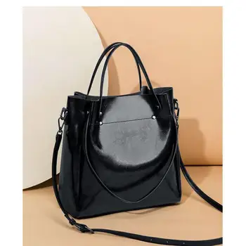 Новая женская сумка Большой емкости, Модная сумка из натуральной кожи, Универсальный Осенне-зимний Темперамент, Высококачественная и простая сумка